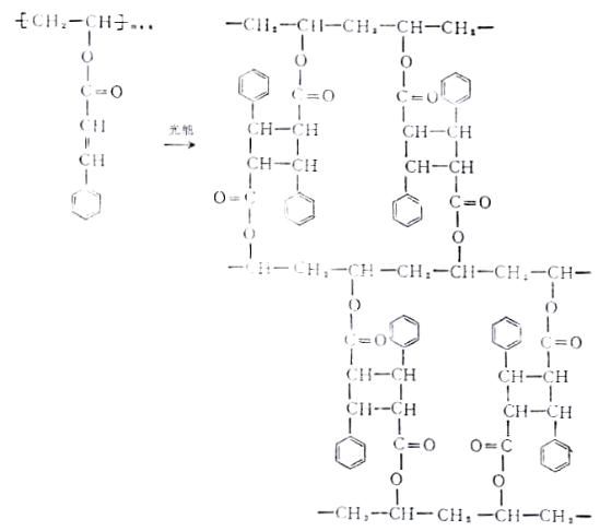 KPR膠的光化學交聯反應式 KPR膠的光化學交聯反應式