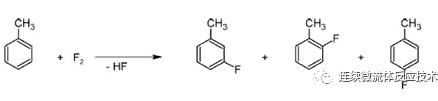 用氟元素直接對甲苯進行氟化反應