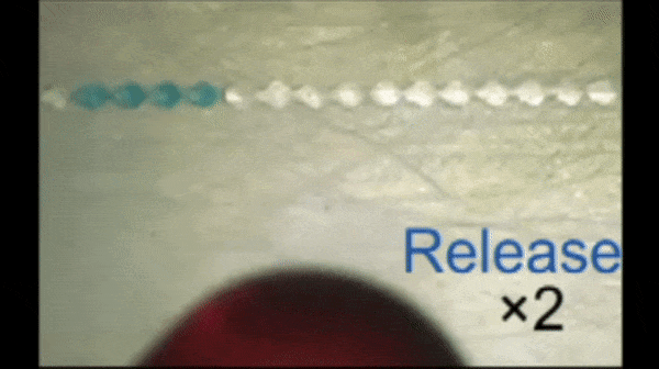 觀察液滴位置和負壓施加時間的關系