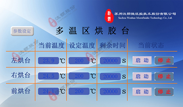 多溫區烘膠臺/熱板系統設置示意圖