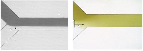 DI水和水基鐵磁流體(左)沒有磁鐵和(右)磁鐵之間的擴(kuò)散 DI水和水基鐵磁流體(左)沒有磁鐵和(右)磁鐵之間的擴(kuò)散